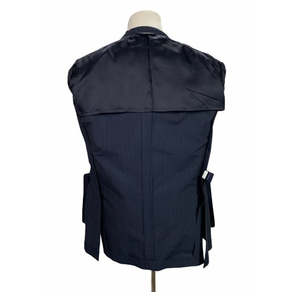 Faconnable Blue Striped Silk Cotton Sport Coat Blazer Jacket Size Large - Picture 9 of 10